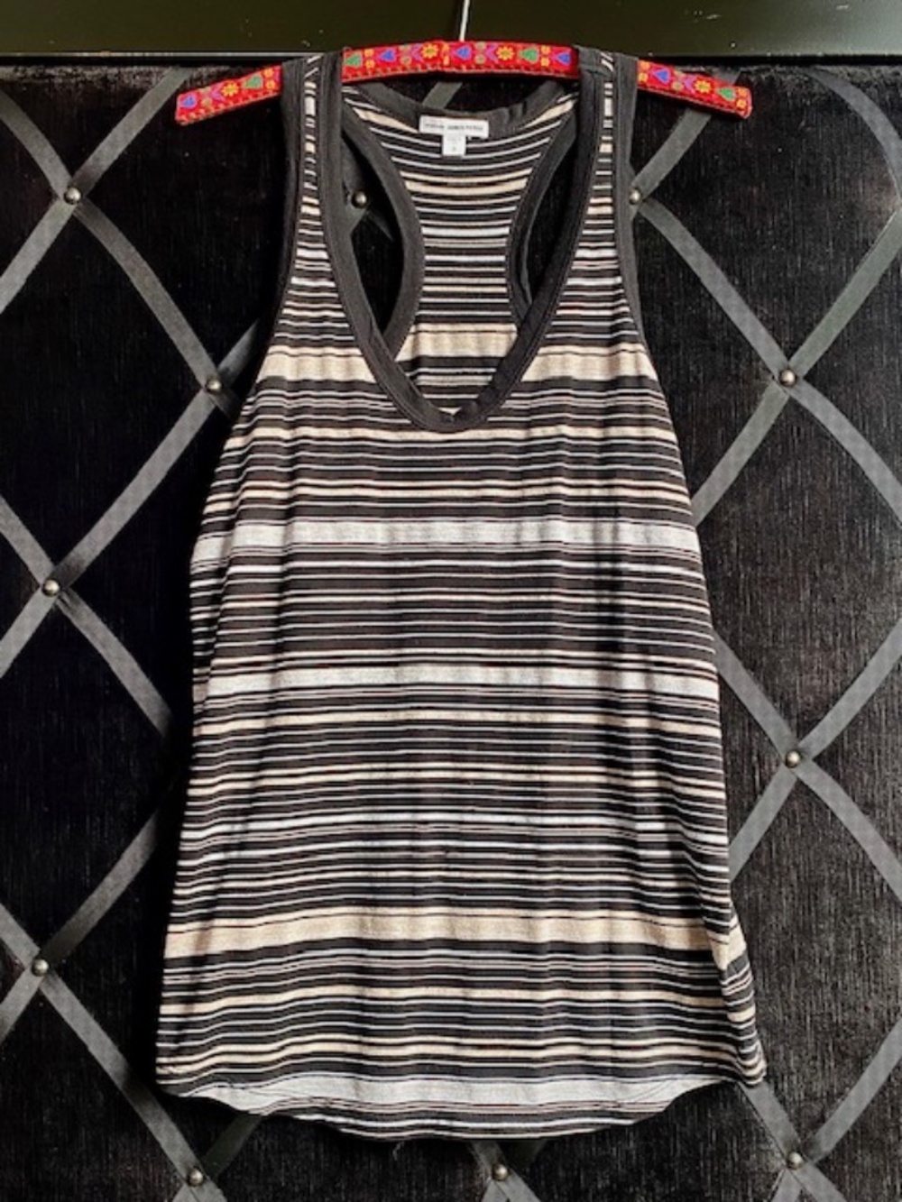 James Perse Multi Stripe Racerbank Tank - Soft w/Stretch *Sz 3* (Large)